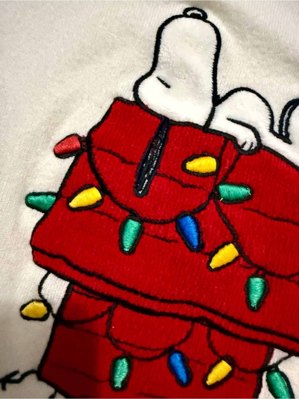 Peanuts Snoopy Cream Sweater / Shirt with Black Snoopy Outline - Picture 3 of 4